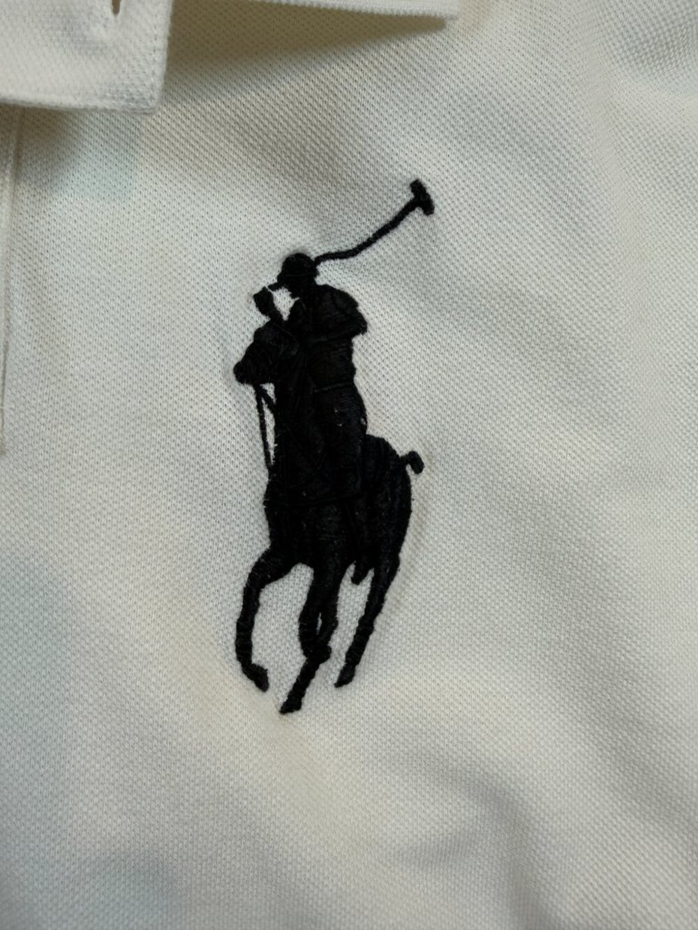 Polo Ralph Lauren Big Pony #3 Mesh Polo Shirt White Cream Men's S - Picture 5 of 8